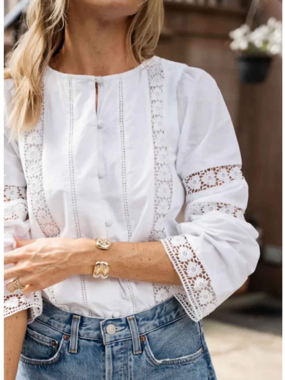 BUTTON FRONT LACE TOP | SAIL TO SABLE X JULIA MCGUIRE